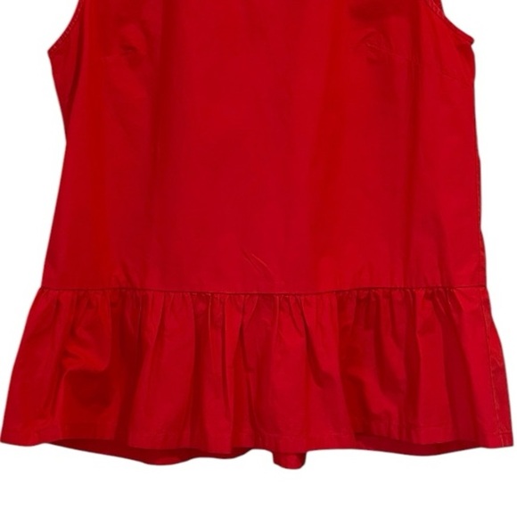 J. Crew Bow-Back Peplum Red Sleeveless Top, 100% Cotton, Size Small - Picture 9 of 10